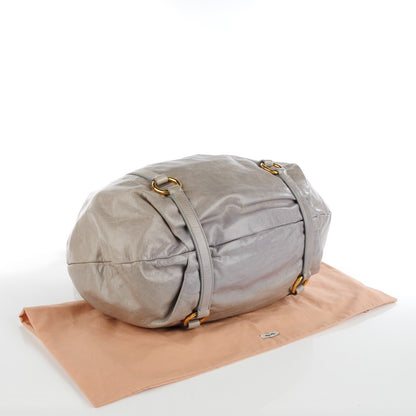 Miu Miu Vitello Lux Gathered Shopper Tote Pervinca 4 of 8