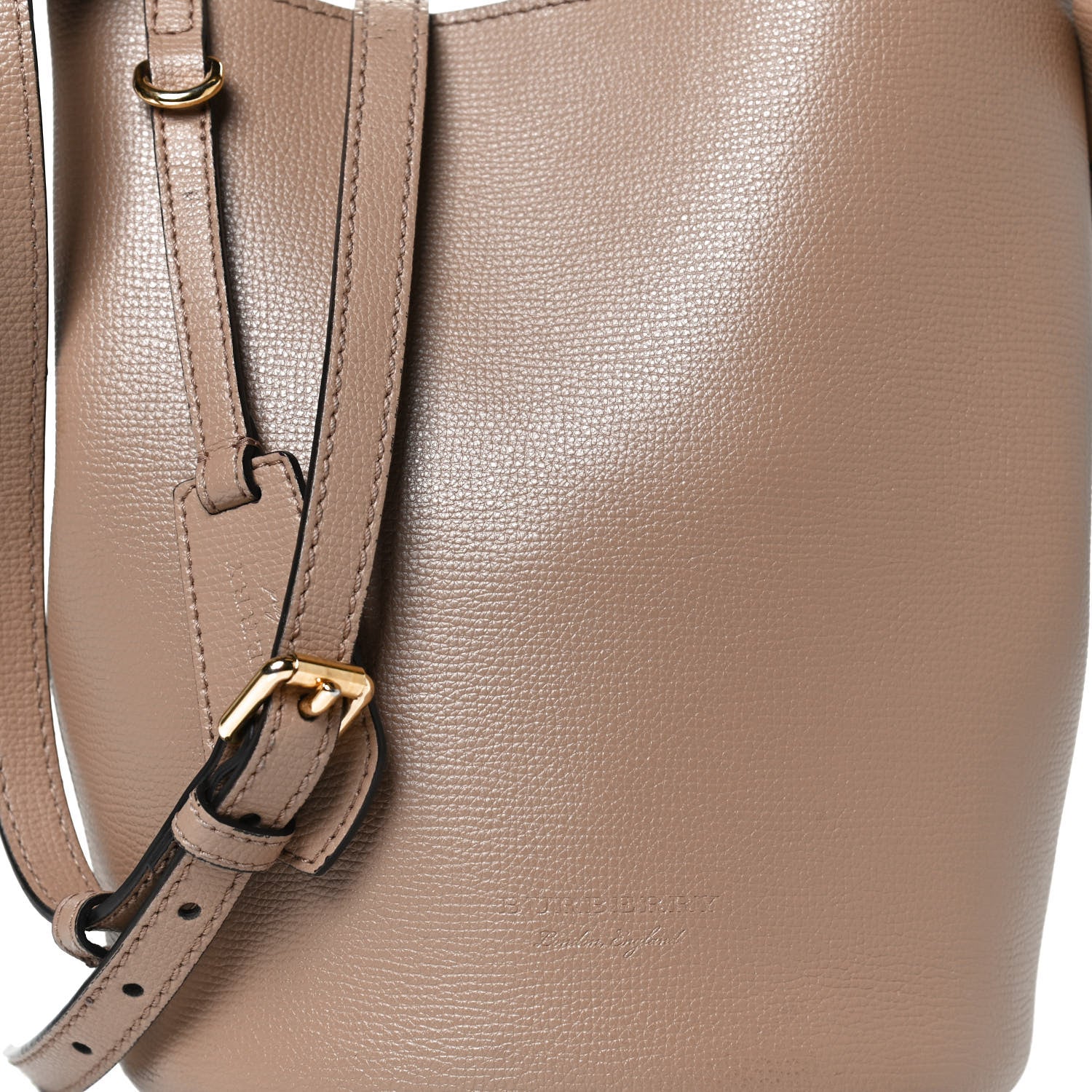 Burberry Calfskin Small Lorne Bucket Crossbody Natural 7 of 10