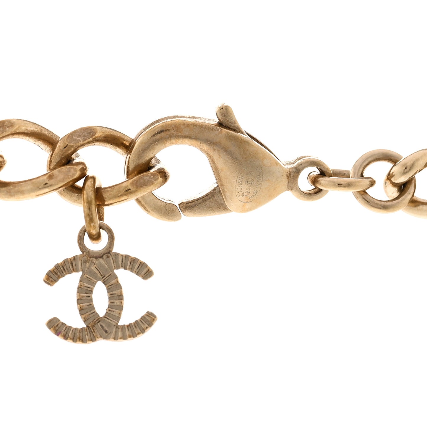 Crystal CC Pendant Necklace Gold