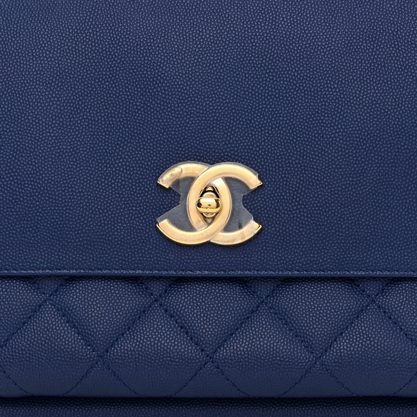 Caviar Quilted Large Business Affinity Flap Blue