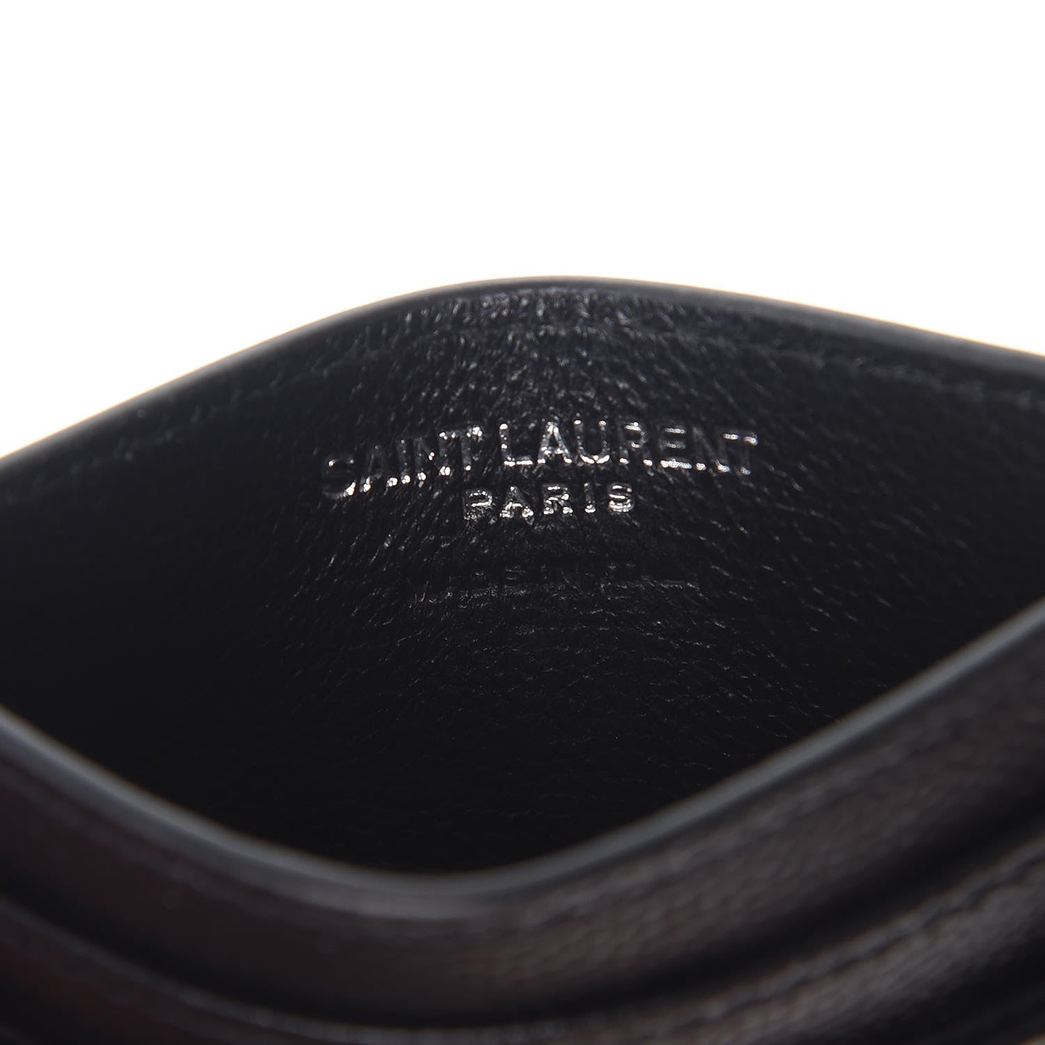 Saint Laurent Grain De Poudre Matelasse Chevron Monogram Credit Card Case Black 6 of 8