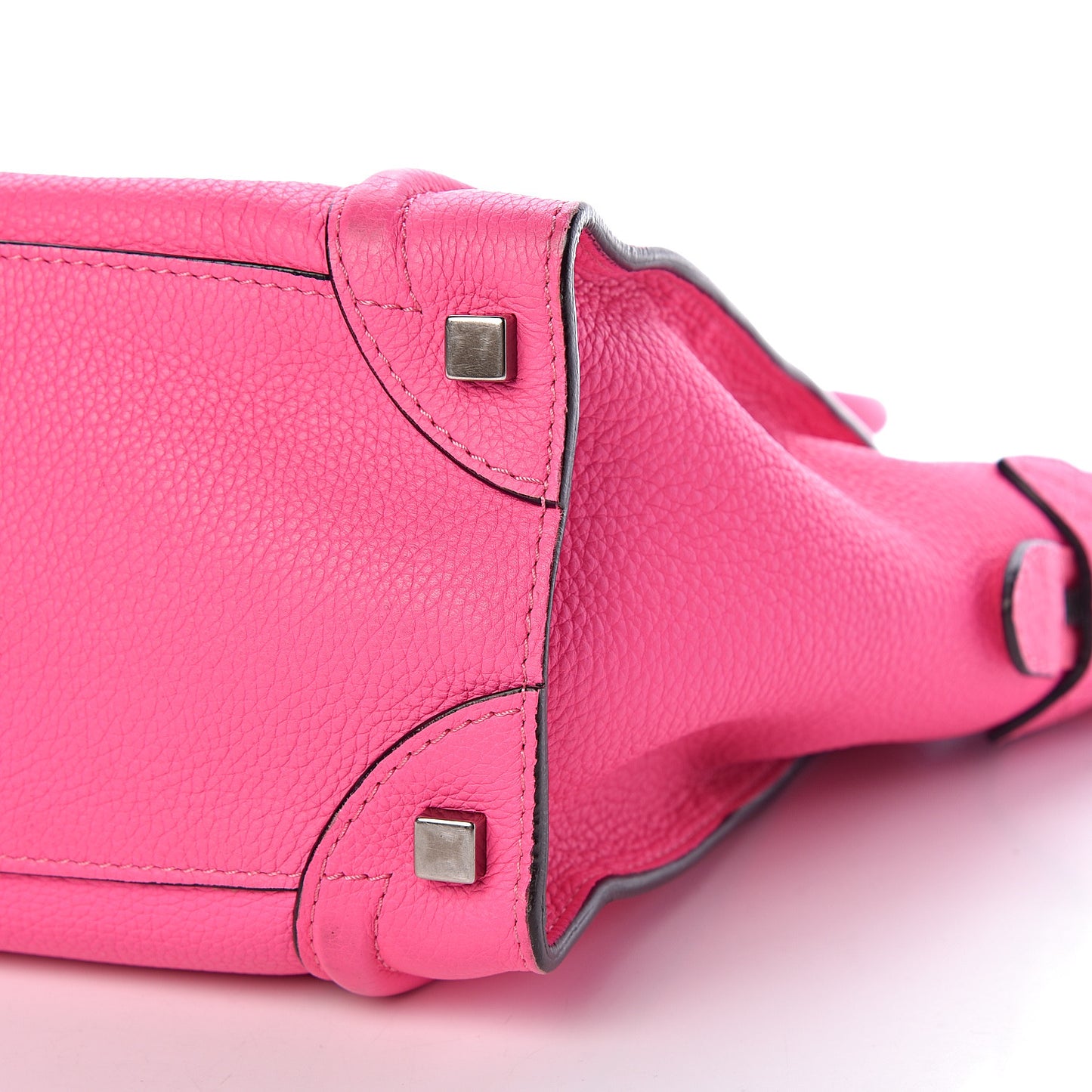 Drummed Calfskin Micro Luggage Fluo Pink