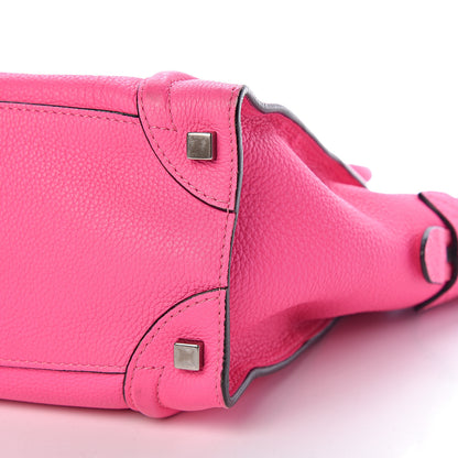 Celine Drummed Calfskin Micro Luggage Fluo Pink 9 of 12