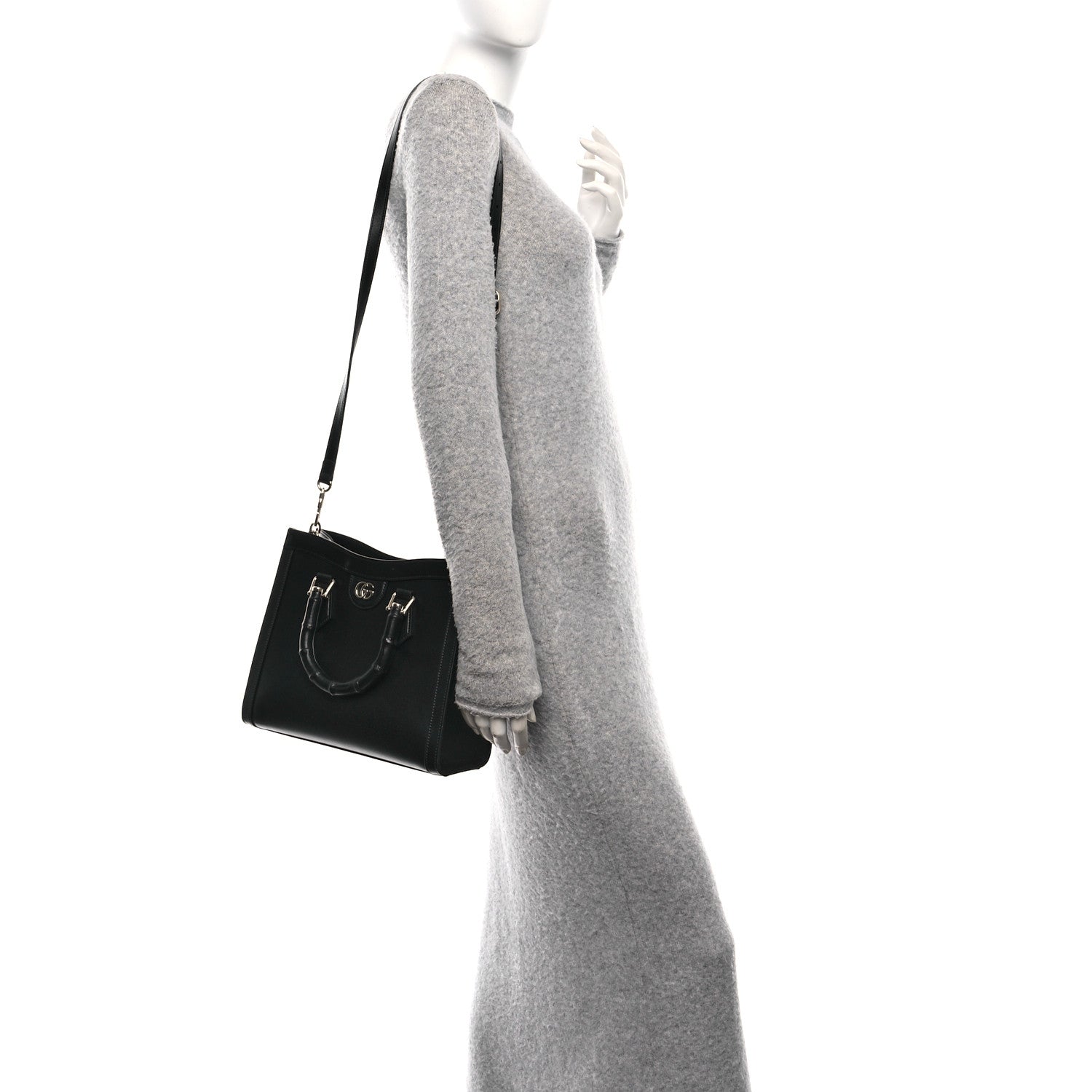 Gucci Sweetbread Calfskin Medium Diana Tote Bag Black 2 of 10