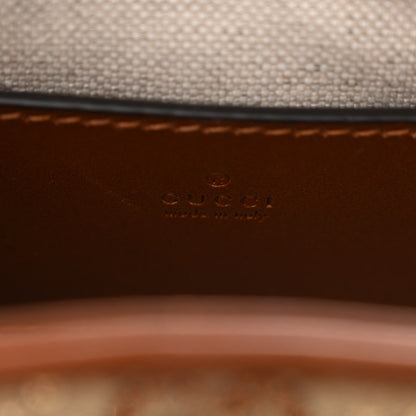 Gucci New Canvas Charisma Calfskin Crystal GG Monogram Mini Jackie 1961 Hobo Camel Ebony 6 of 9