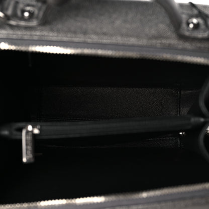 Chanel Metallic Caviar Quilted Medium CC Filigree Vanity Case Dark Silver 5 of 10