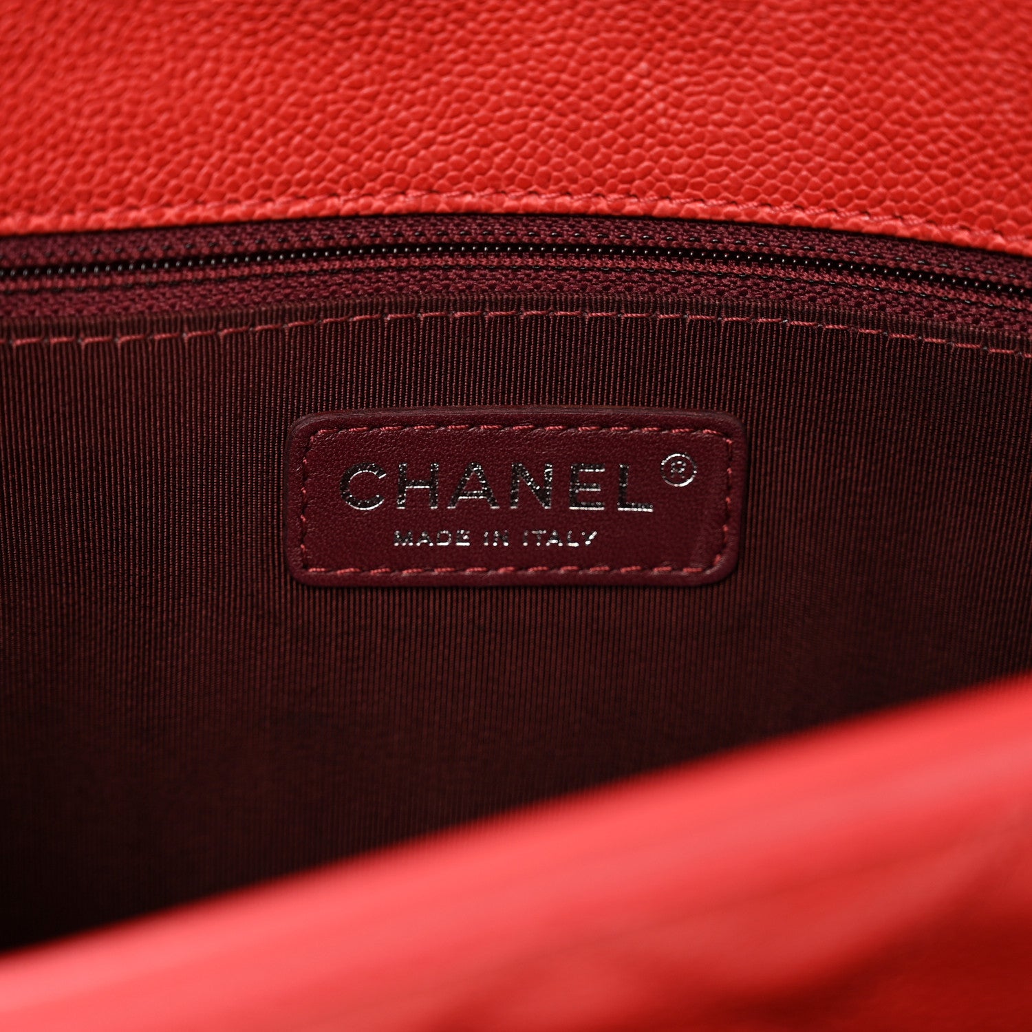 Chanel Caviar Quilted Medium French Riviera Flap Red 7 of 13
