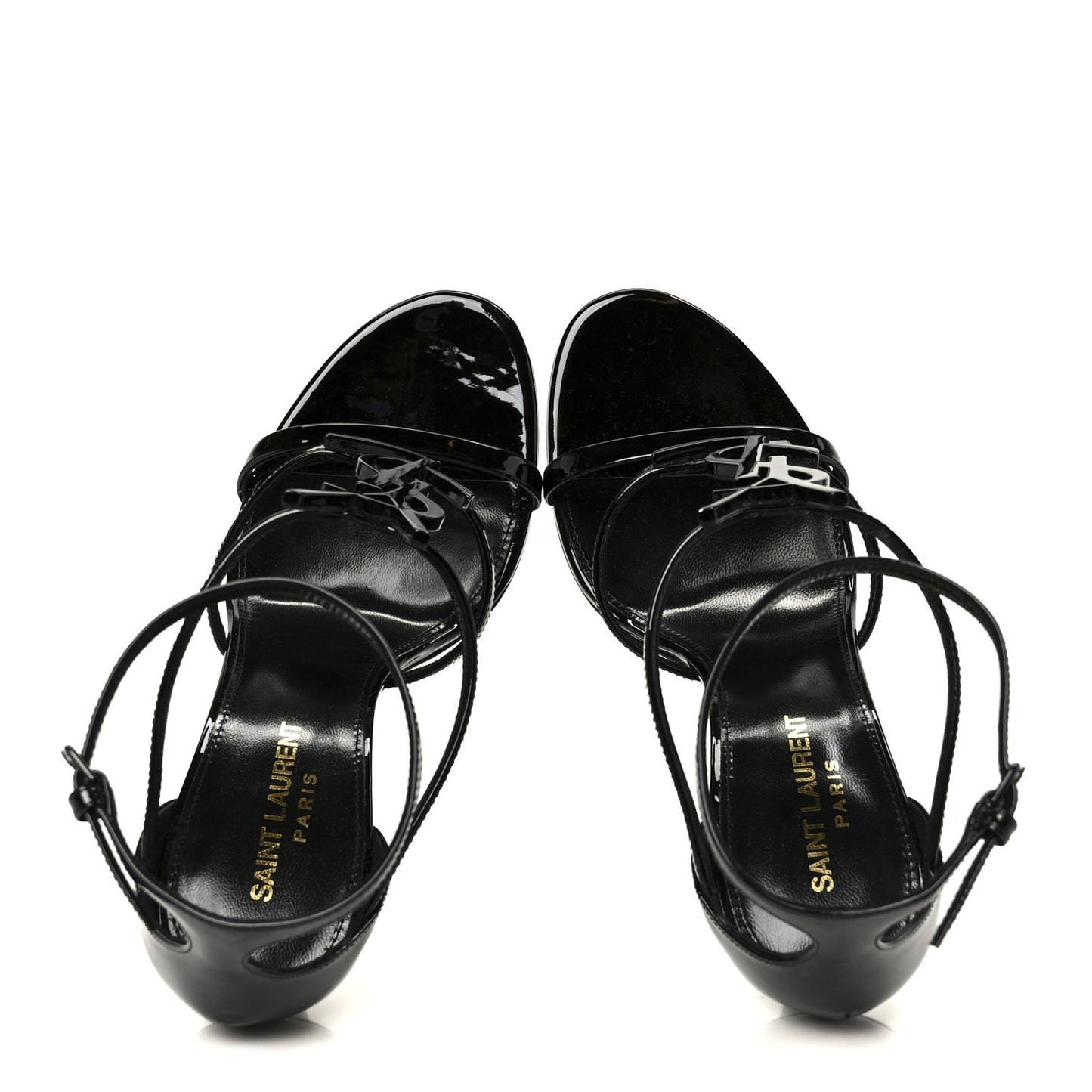 Vernice Chiffon Cassandra 100 Ankle Strap Sandals 38 Black