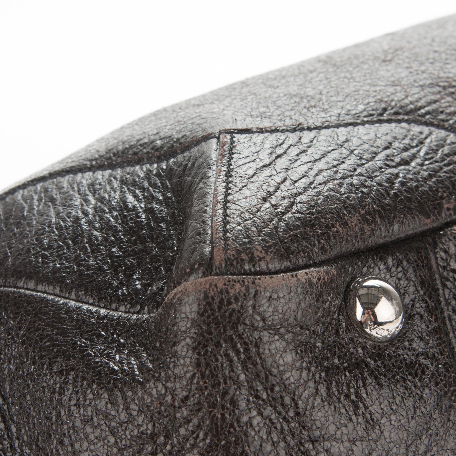 Prada Cervo Lux Chain Shoulder Bag Ebano 10 of 11