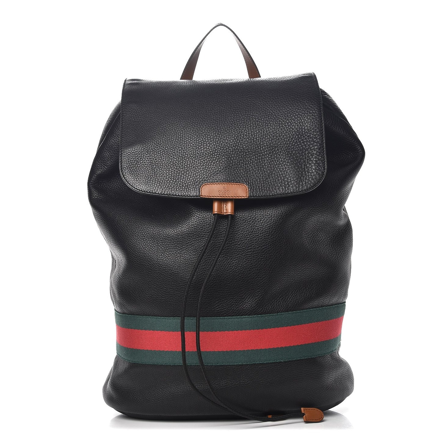 Calfskin Signature Web Backpack Black