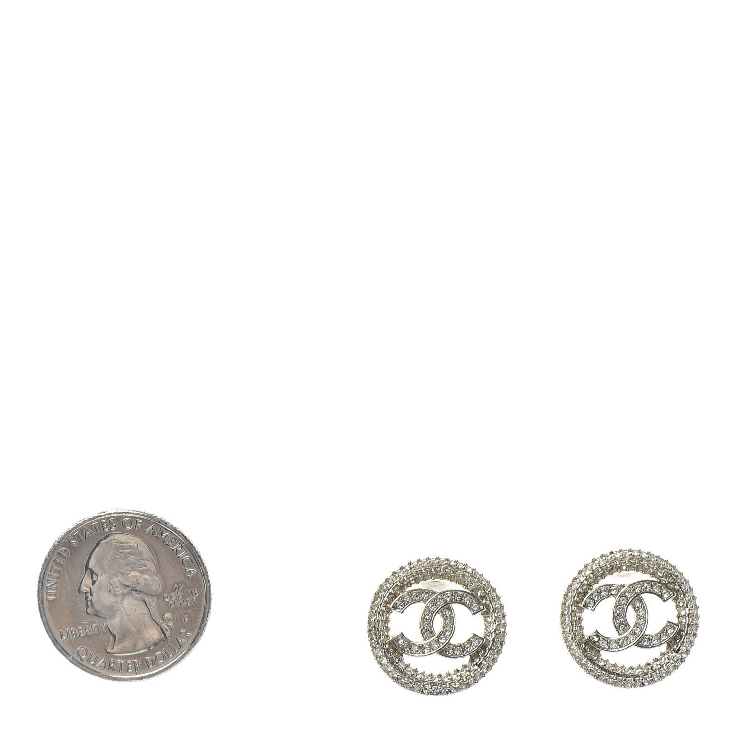 Chanel Crystal CC Vendome Round Earrings Gold 2 of 4