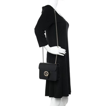Gucci Dollar Calfskin Small Interlocking G Shoulder Bag Black 2 of 11
