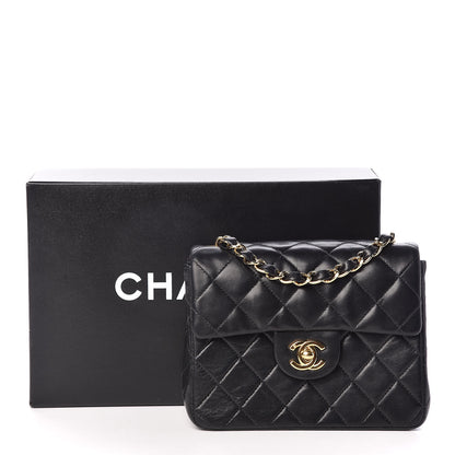 Chanel Lambskin Quilted Mini Square Flap Black 10 of 10