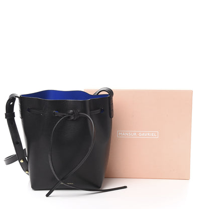 Mansur Gavriel Calfskin Mini Mini Bucket Bag Black Royal 9 of 9