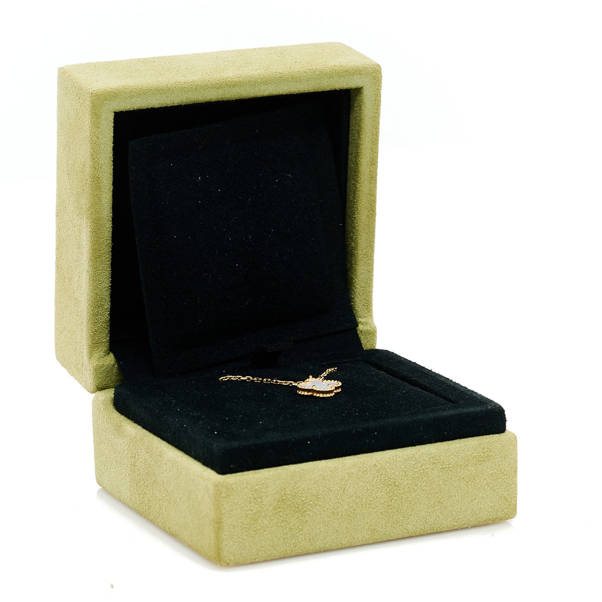 18K Yellow Gold Mother of Pearl Sweet Alhambra Pendant Necklace