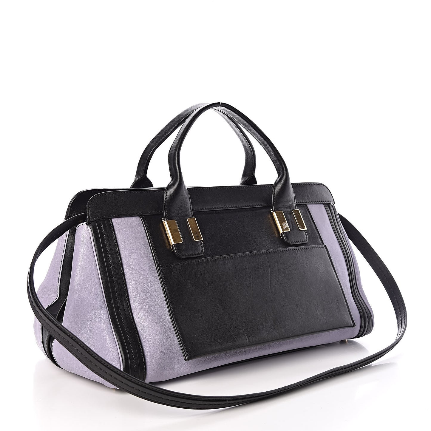 Calfskin Medium Alice Satchel Black Street Blue