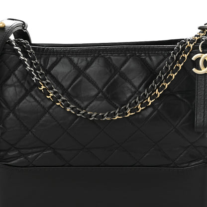 Chanel Aged Calfskin Quilted Medium Gabrielle Hobo Black 8 of 10