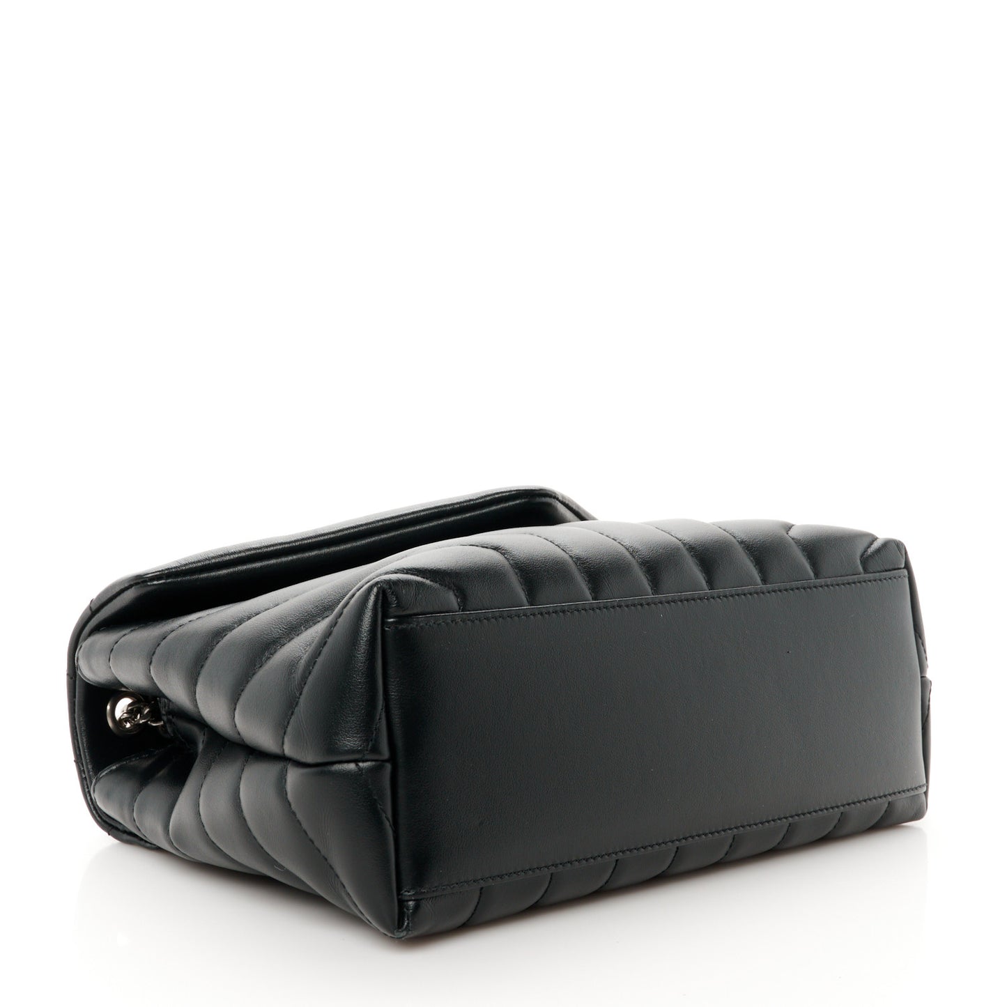 Calfskin Y Quilted Monogram Small Loulou Chain Satchel Black