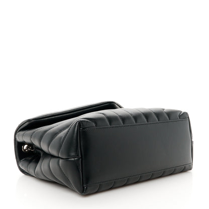 Saint Laurent Calfskin Y Quilted Monogram Small Loulou Chain Satchel Black 4 of 11