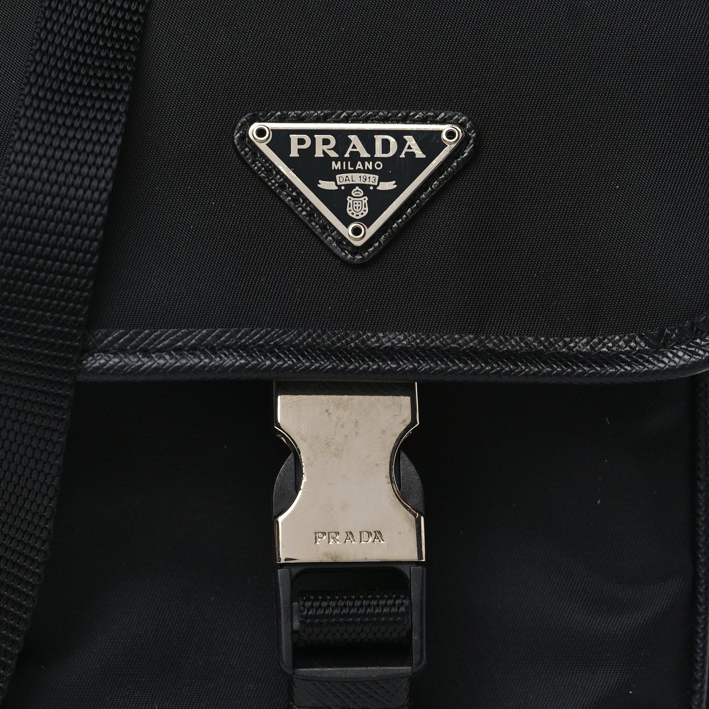 Tessuto Nylon Saffiano Phone Case Crossbody Black