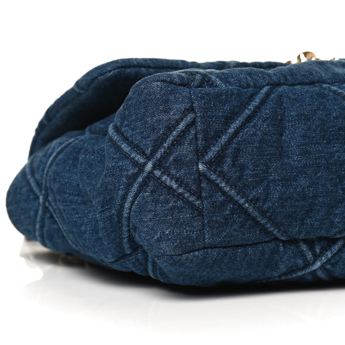 Denim Quilted Large Chanel 19 Flap Blue