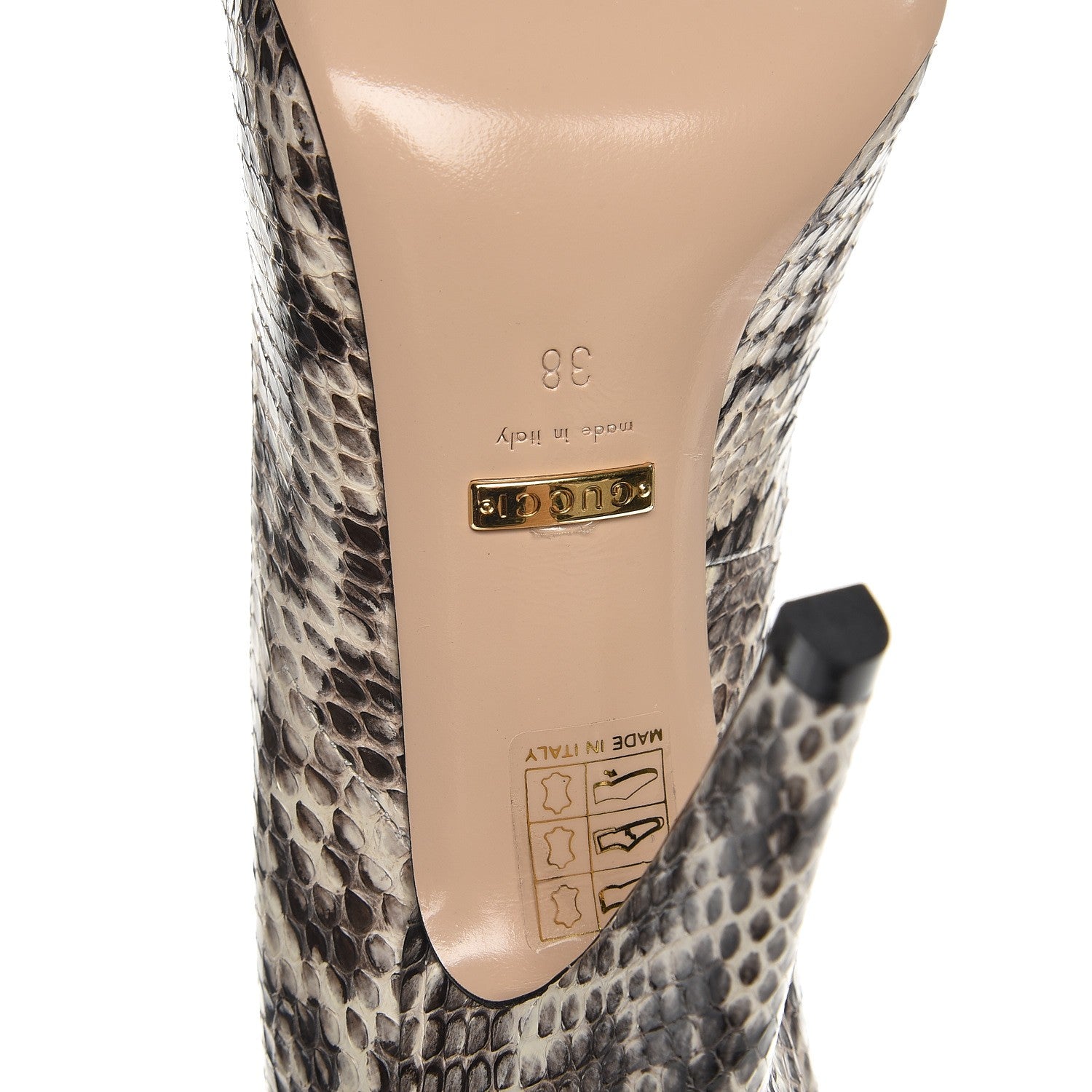 Gucci Elaphe Snakeskin Classic Pumps 38 Roccia 7 of 9