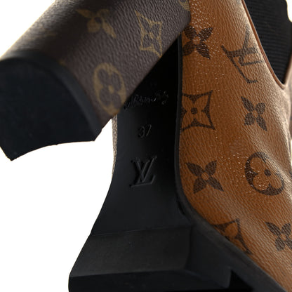 Louis Vuitton Patent Reverse Monogram Star Trail Chelsea Ankle Boots 37 6 of 9