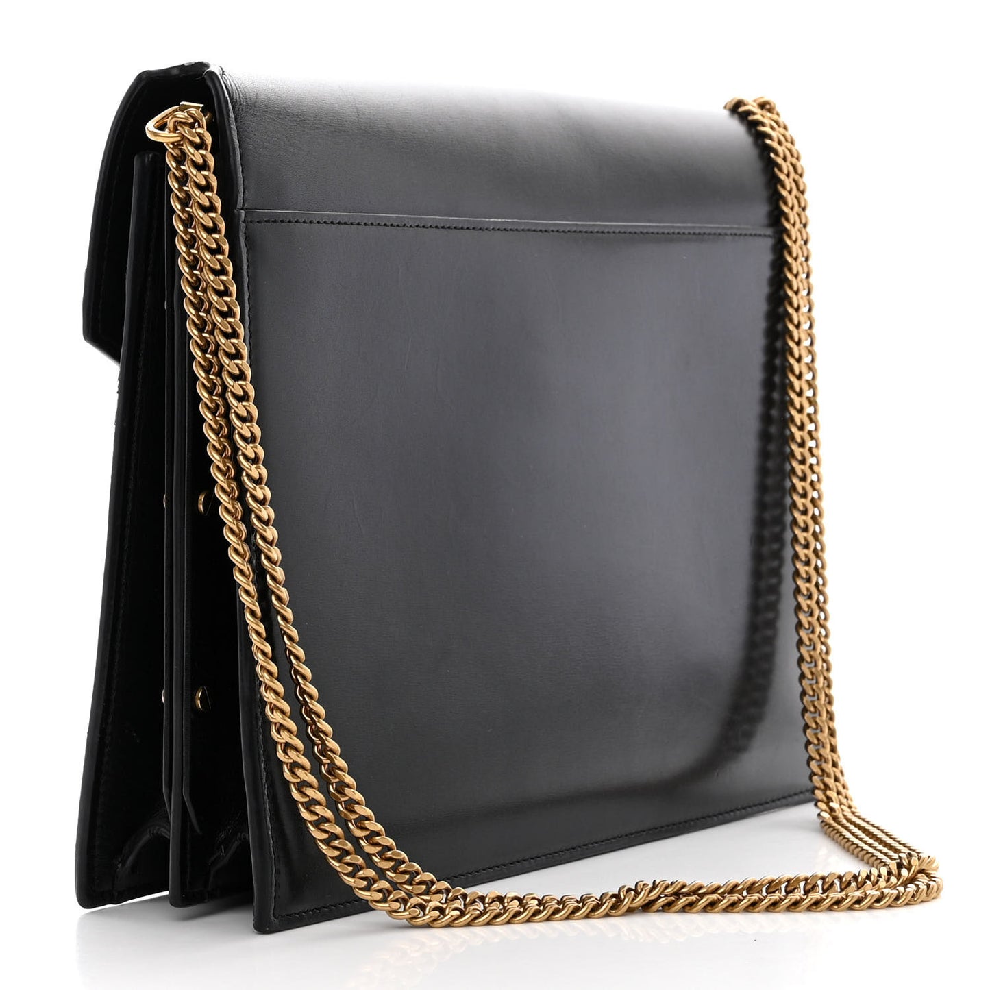 Smooth Calfskin Monogram Cassandra Clasp Bag Black Rouge Legion