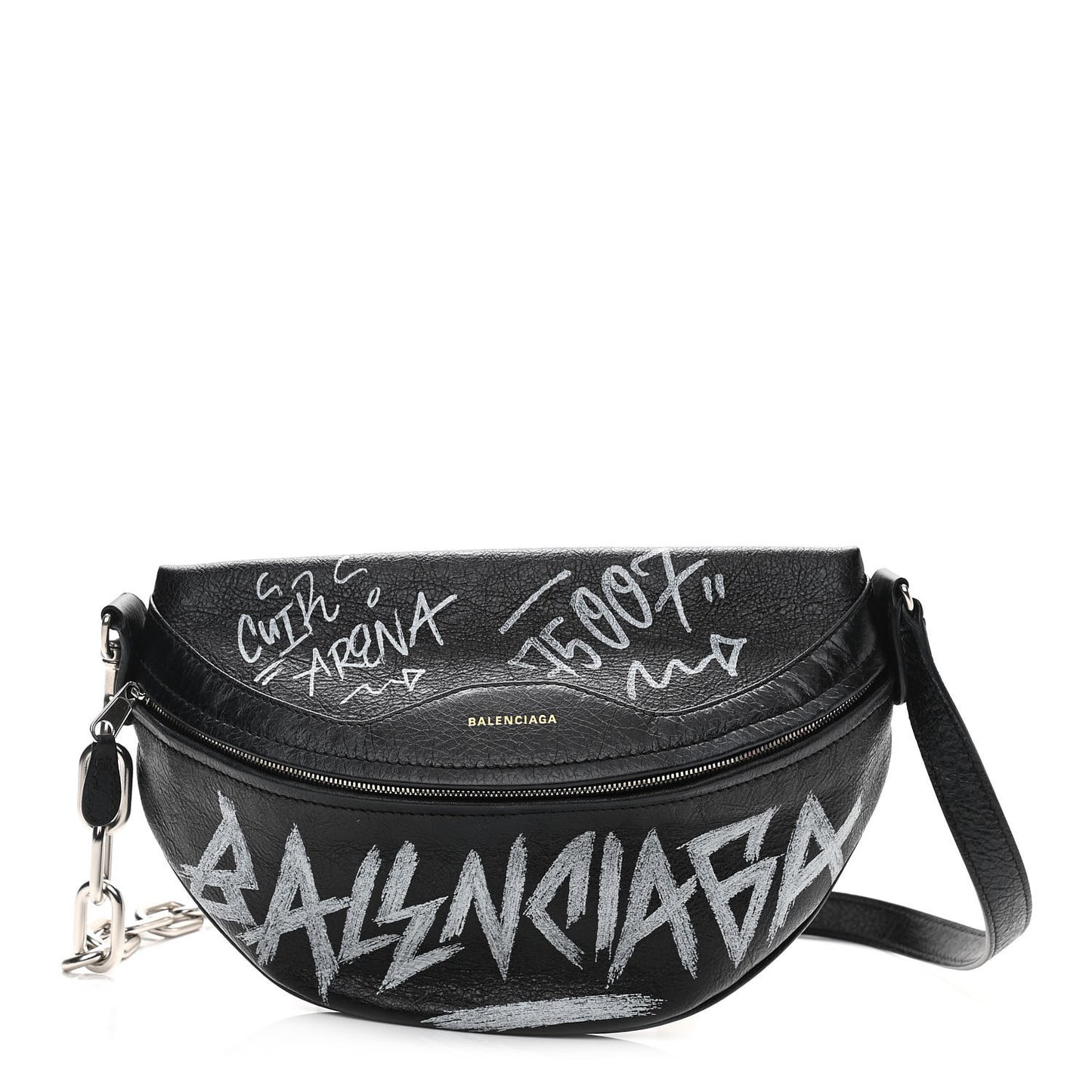 Agneau Arena Graffiti All Over XS Souvenir Belt Bag Black White