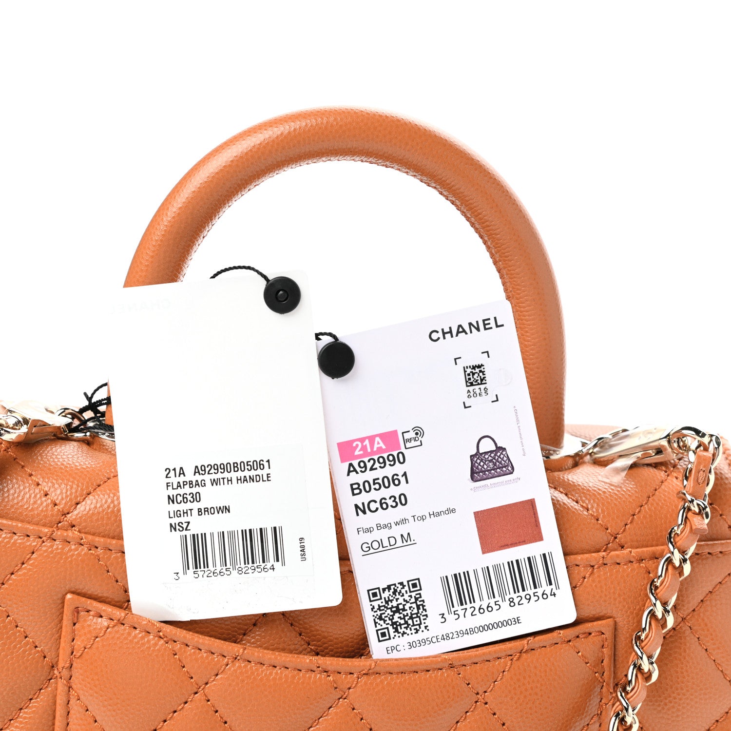 Chanel Caviar Quilted Mini Coco Handle Flap Light Brown 5 of 11