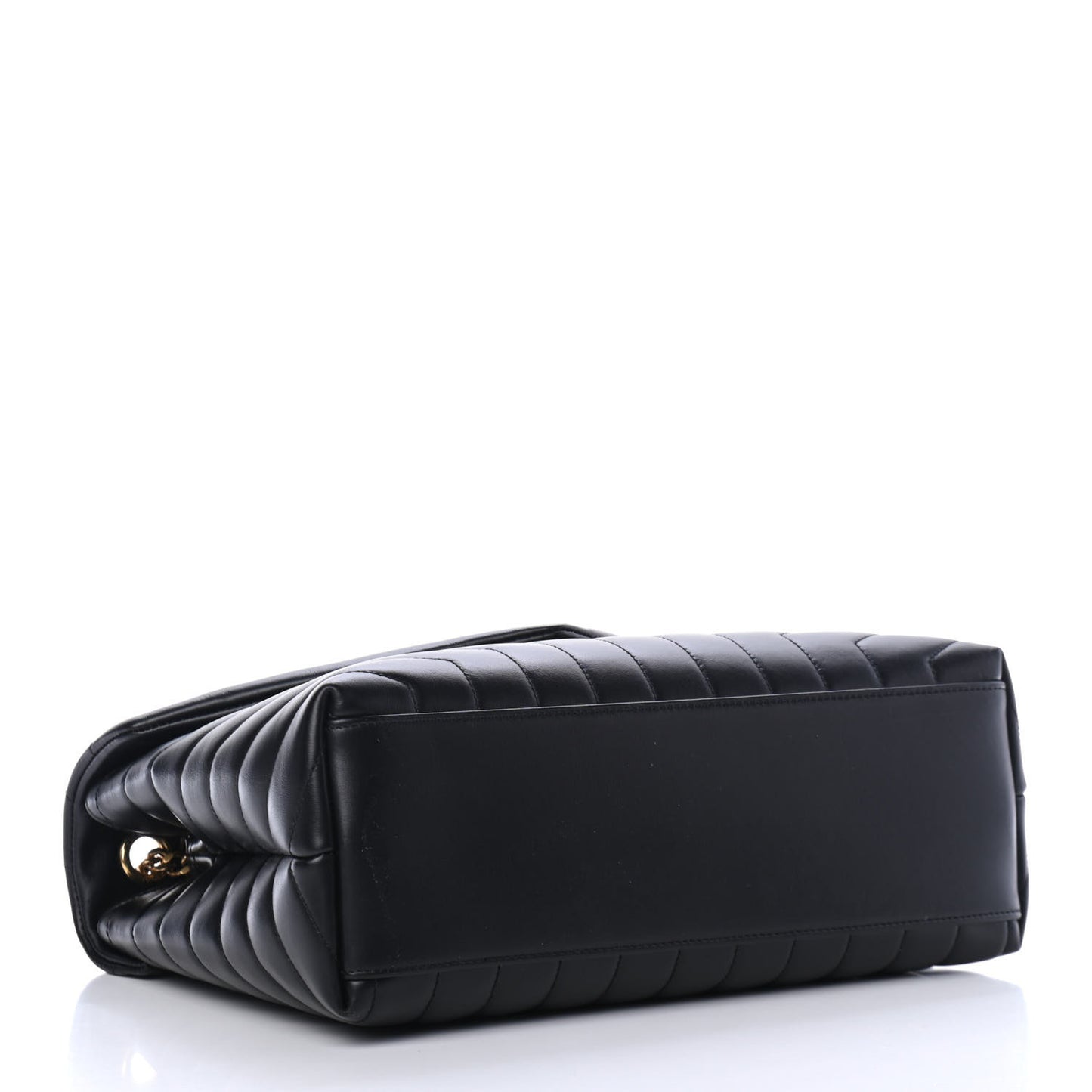 Calfskin Y Quilted Monogram Medium Loulou Chain Satchel Black