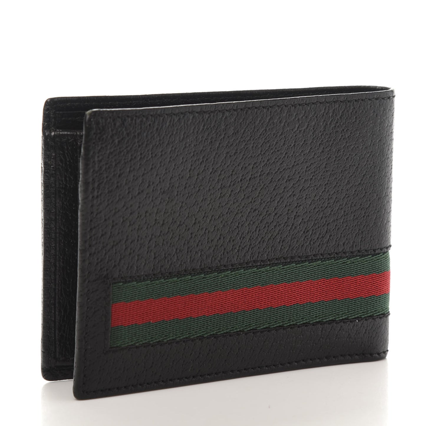 Calfskin Web Bi-Fold Wallet Black