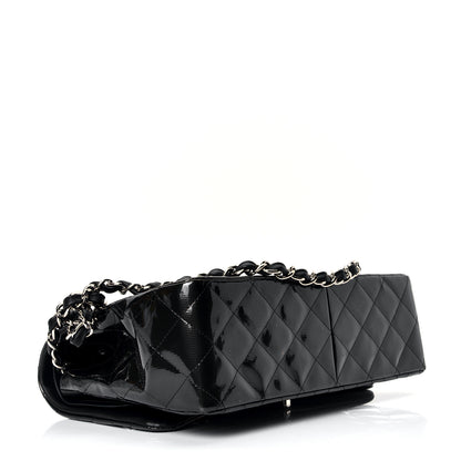 Chanel Striated Patent Quilted Jumbo Double Flap Black 3 of 4