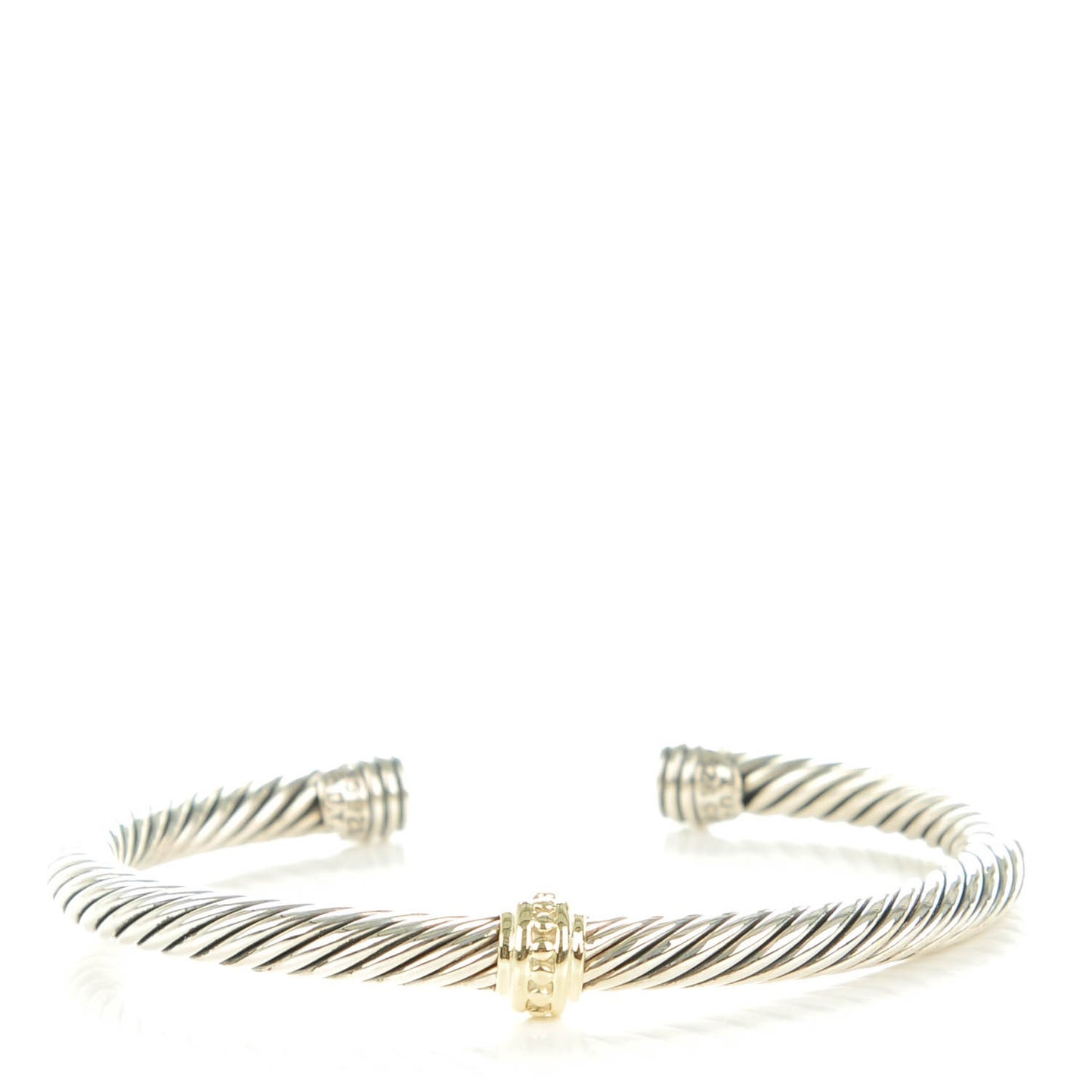 Sterling Silver 14K Yellow Gold 5mm Cable Classics Single Station Bracelet