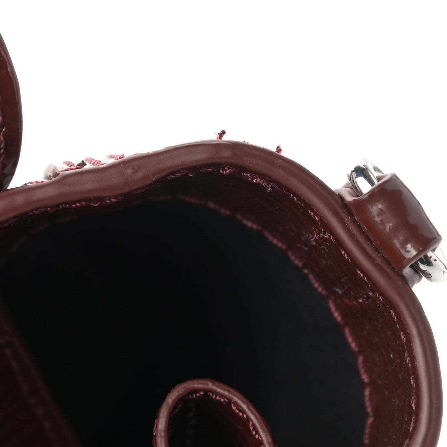 Textured Patent Mini Pashli Satchel Burgundy