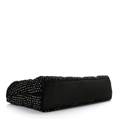 Saint Laurent Velvet Lambskin Quilted Rhinestone Sade Puffer Envelope Clutch Black 4 of 9