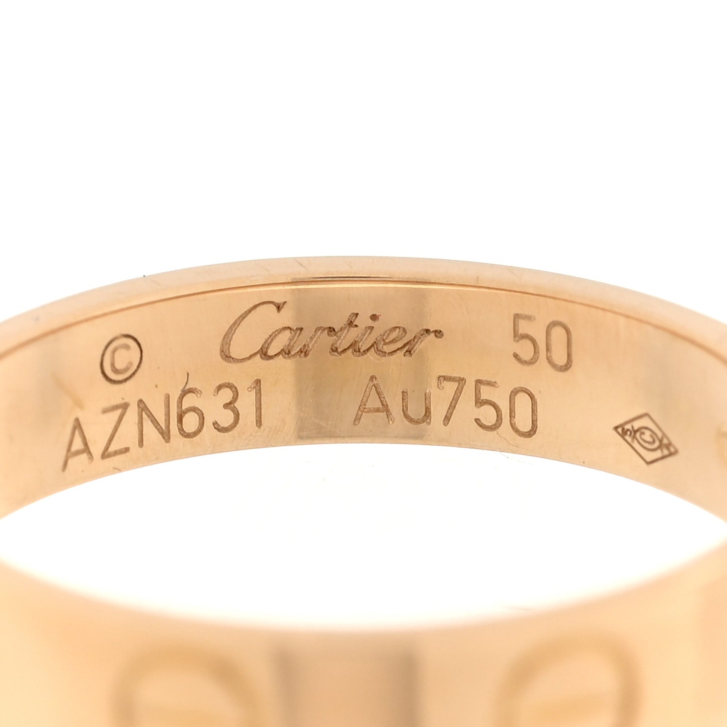 18K Yellow Gold 3.5mm LOVE Wedding Band Ring 50 5.25