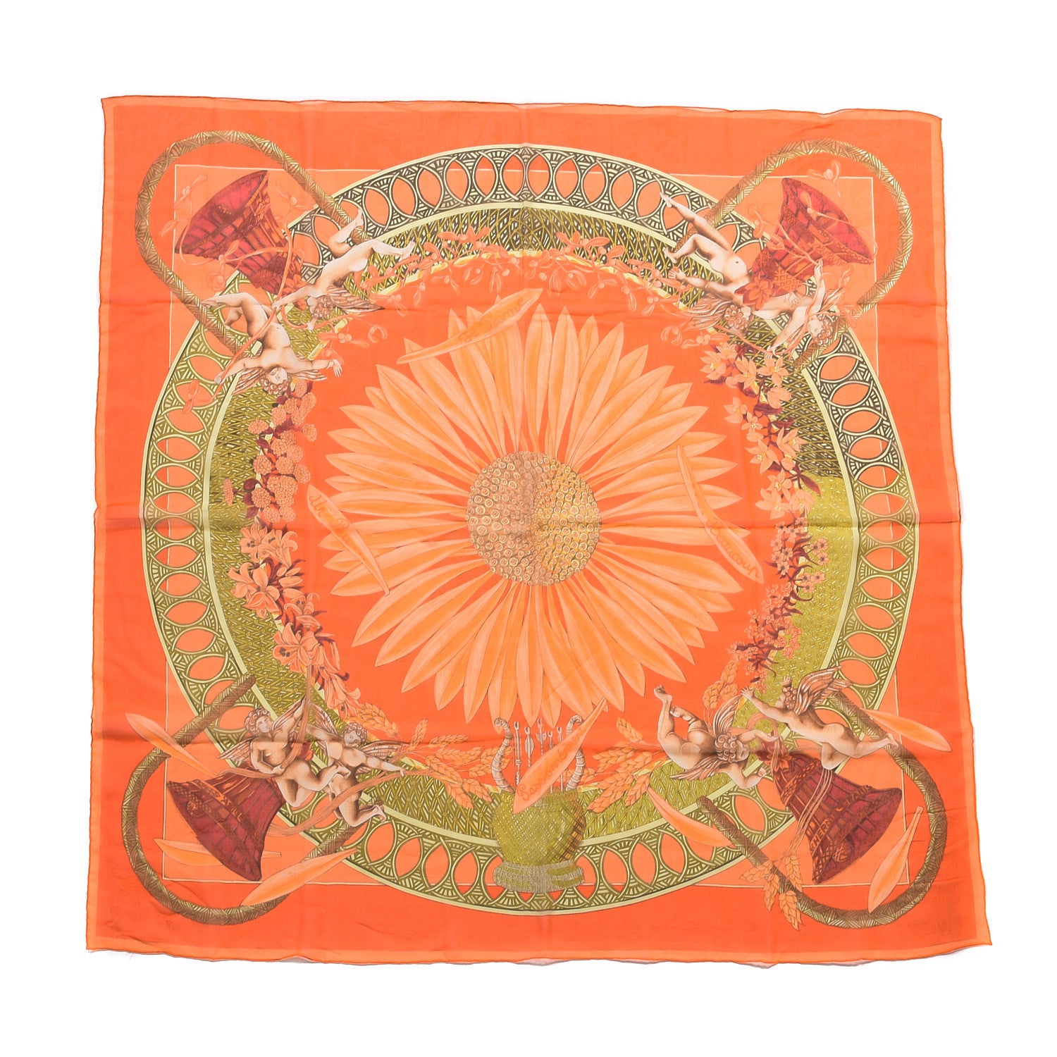 Hermes Silk Mousseline Amours Scarf 90 1 of 8