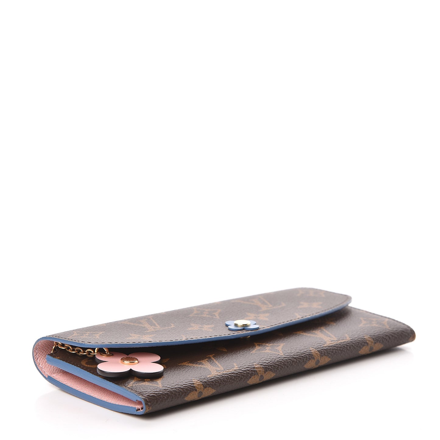 Monogram Bloom Flower Emilie Wallet Blue Jean
