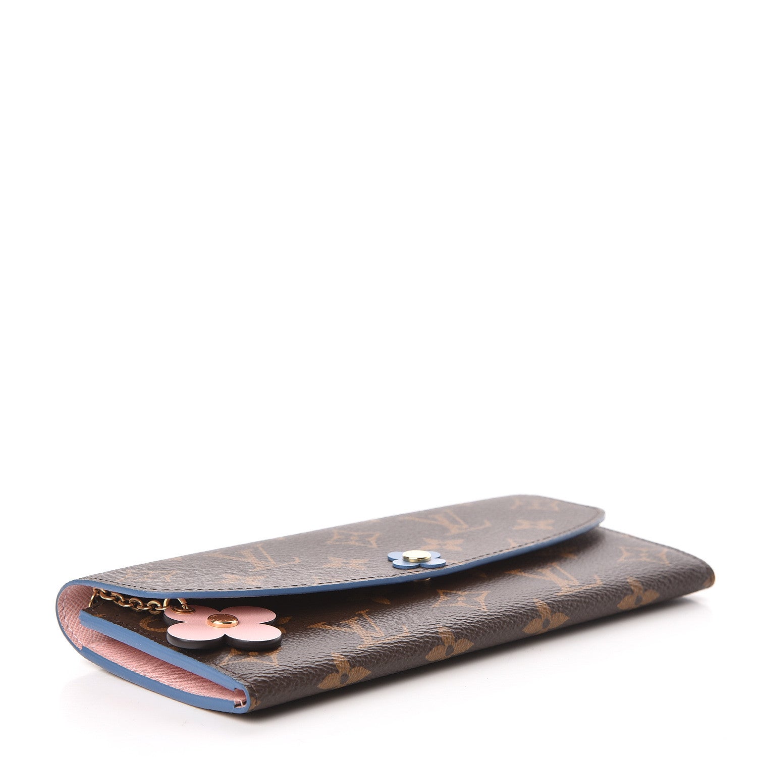 Louis Vuitton Monogram Bloom Flower Emilie Wallet Blue Jean 4 of 7