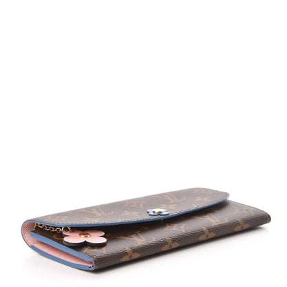 Louis Vuitton Monogram Bloom Flower Emilie Wallet Blue Jean 4 of 7