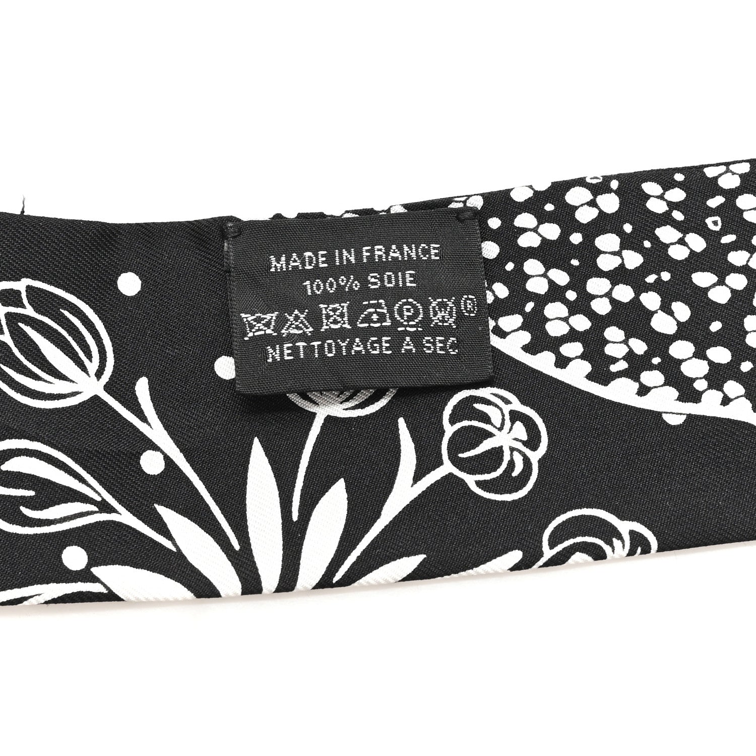 Hermes Silk Les Leopards Twilly Black White 3 of 4