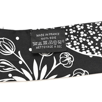 Hermes Silk Les Leopards Twilly Black White 3 of 4