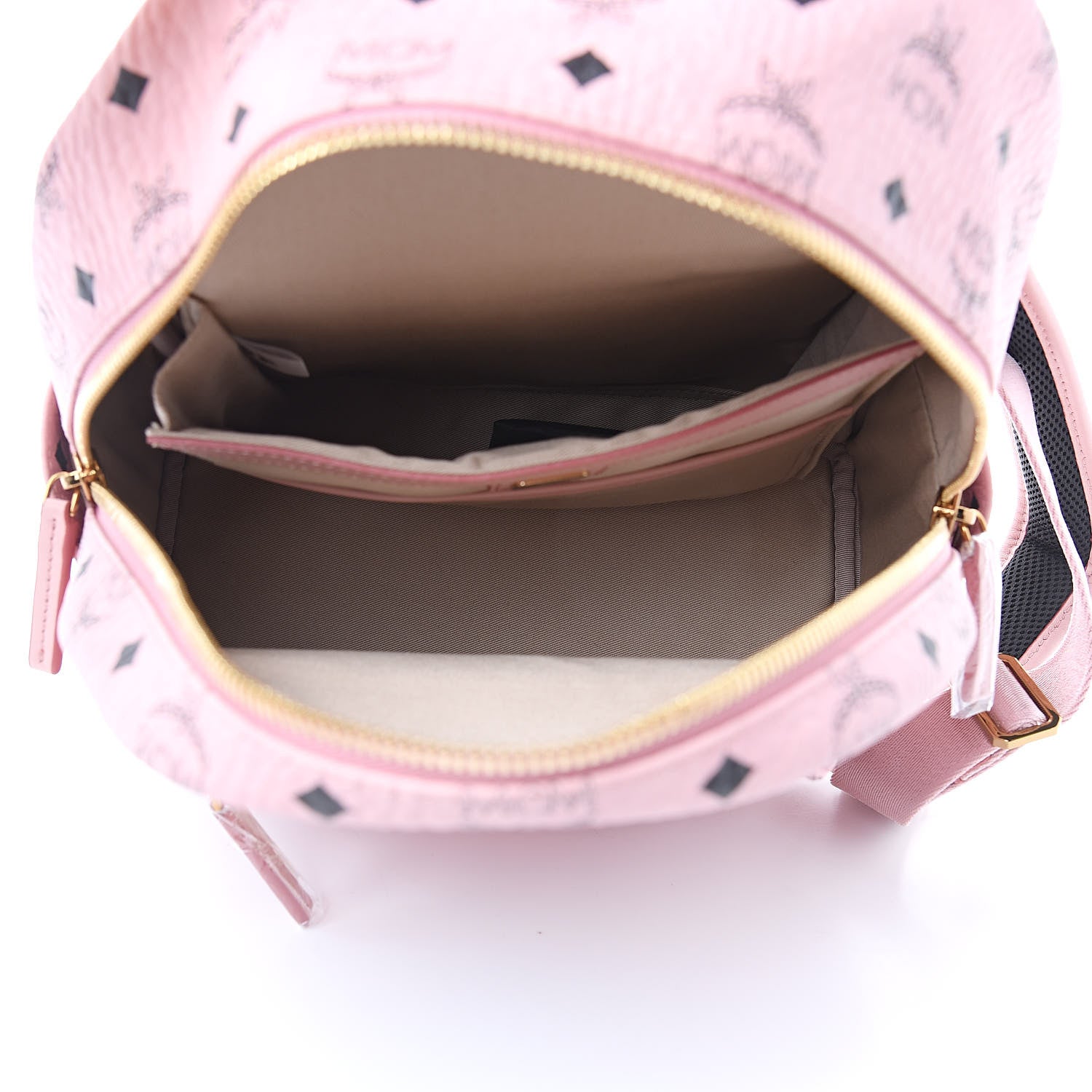 MCM Visetos Small Studded Stark Rabbit Backpack Pink 5 of 9