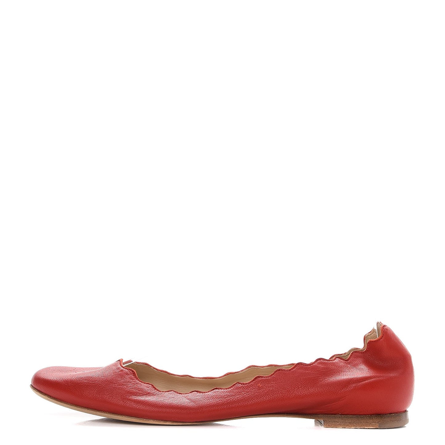 Nappa Leather Lauren Ballet Flats 36 Red