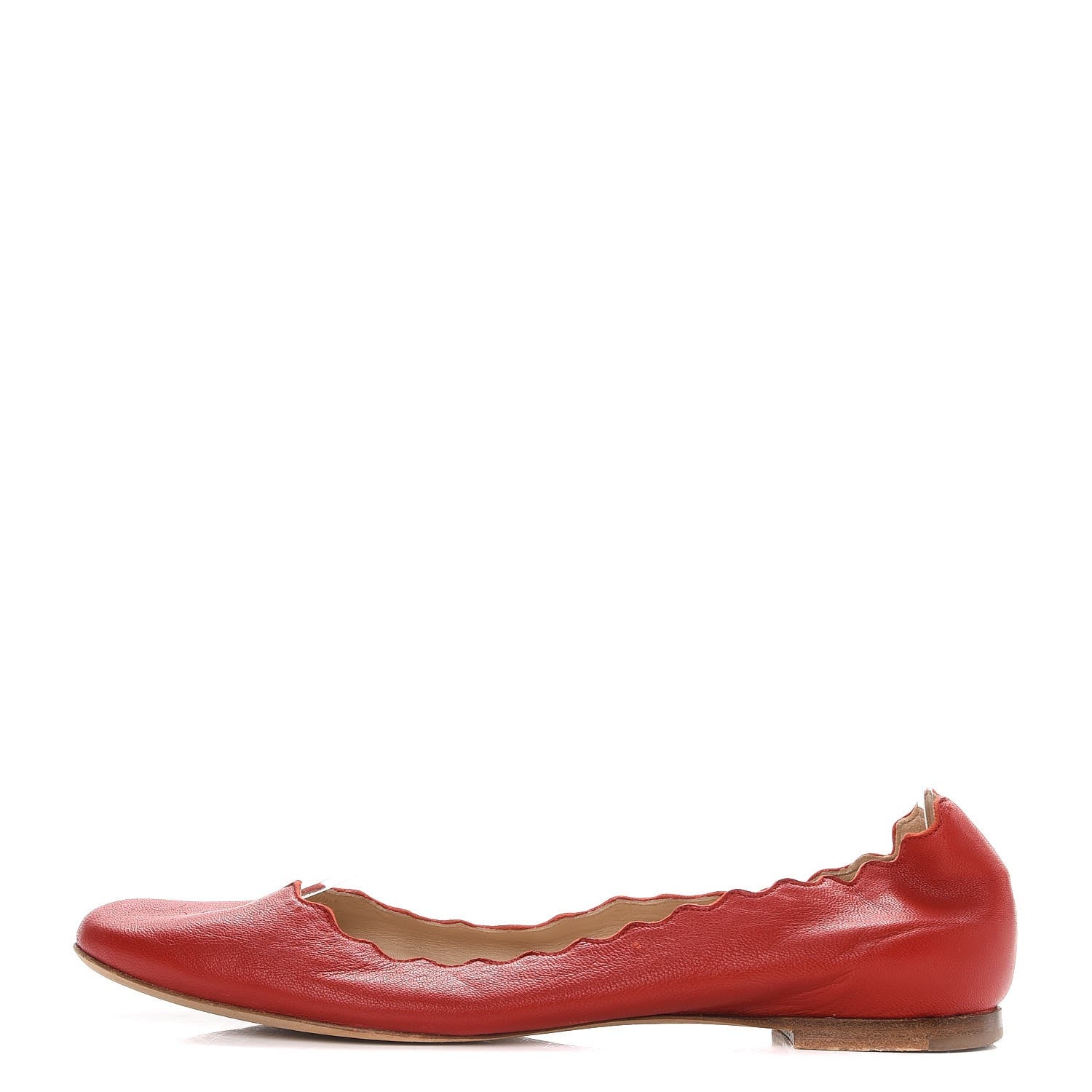 Chloe Nappa Leather Lauren Ballet Flats 36 Red 1 of 10