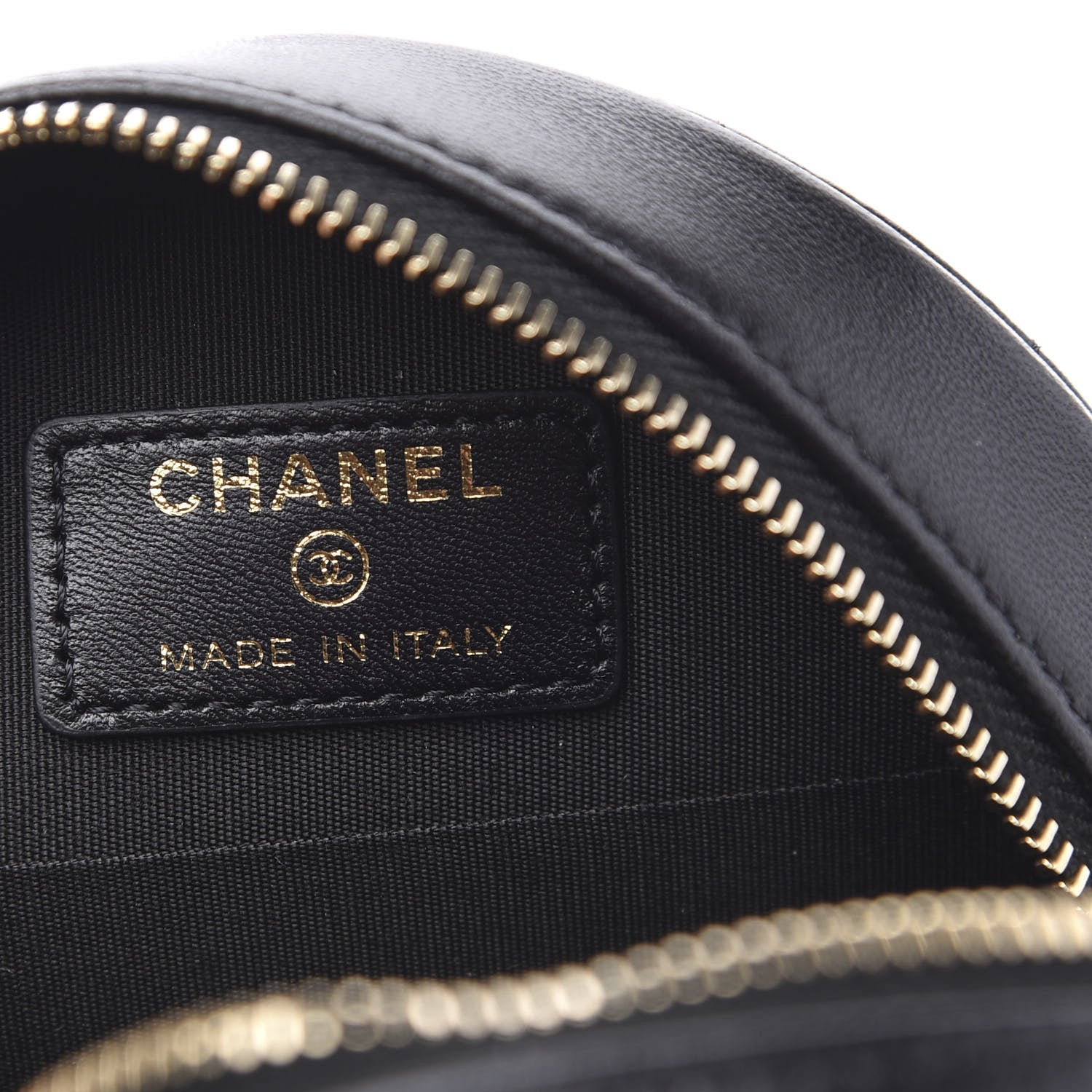 Chanel Lambskin Quilted Large CC Round Clutch With Chain Black 6 of 11