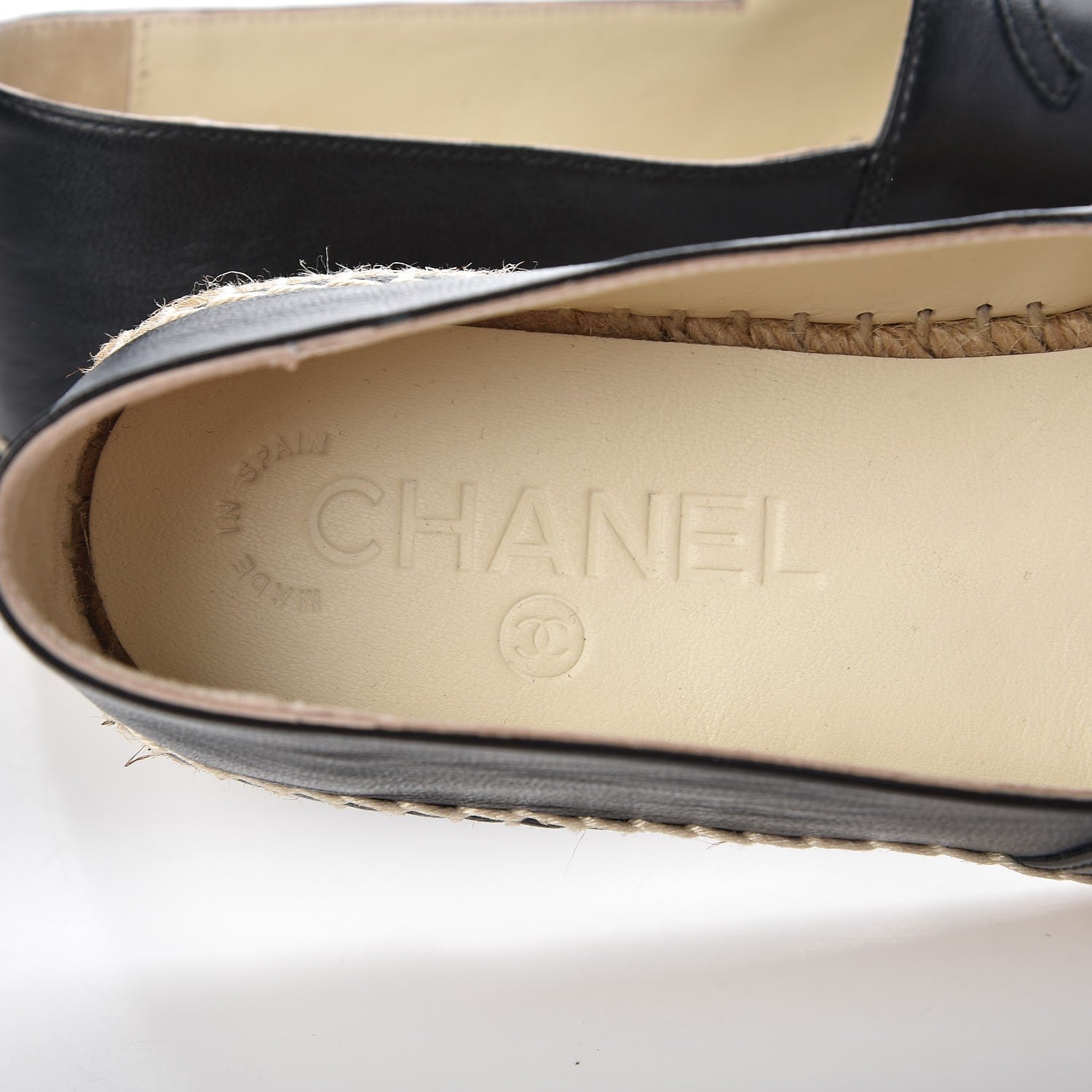 Chanel Lambskin CC Espadrilles 35 Black 8 of 10