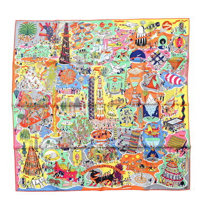 Hermes Silk Exposition Universelle Scarf 90 Orange Jaune Mutlicolor 1 of 4
