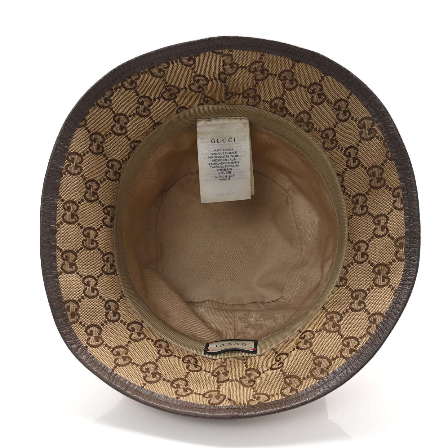 Monogram Textured Dollar Calfskin GG Jago Bucket Hat XL Cacao Beige